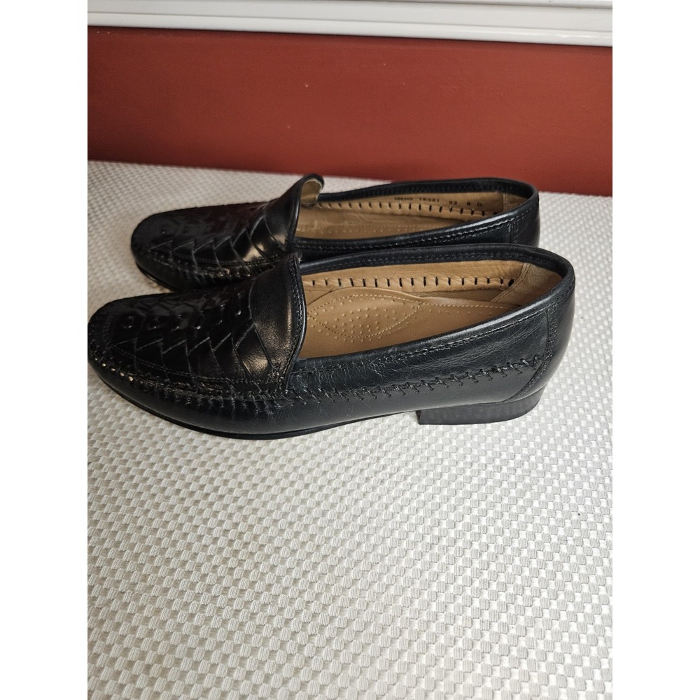 Florsheim Bridgeport Black Woven Leather Dress Loafers Slip-On Men's Size 8 D - Picture 2 of 8
